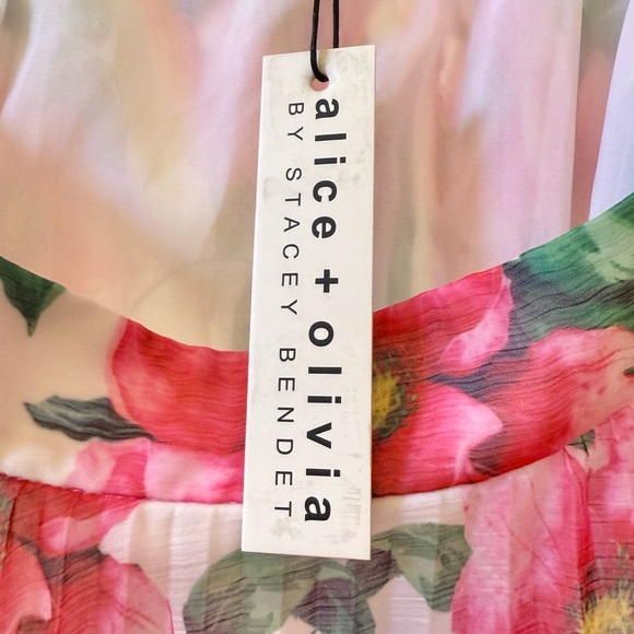 🆕 ALICE + OLIVIA Katz Pleated Maxi Skirt in High Tea Floral Sz 8 - Picture 6 of 9